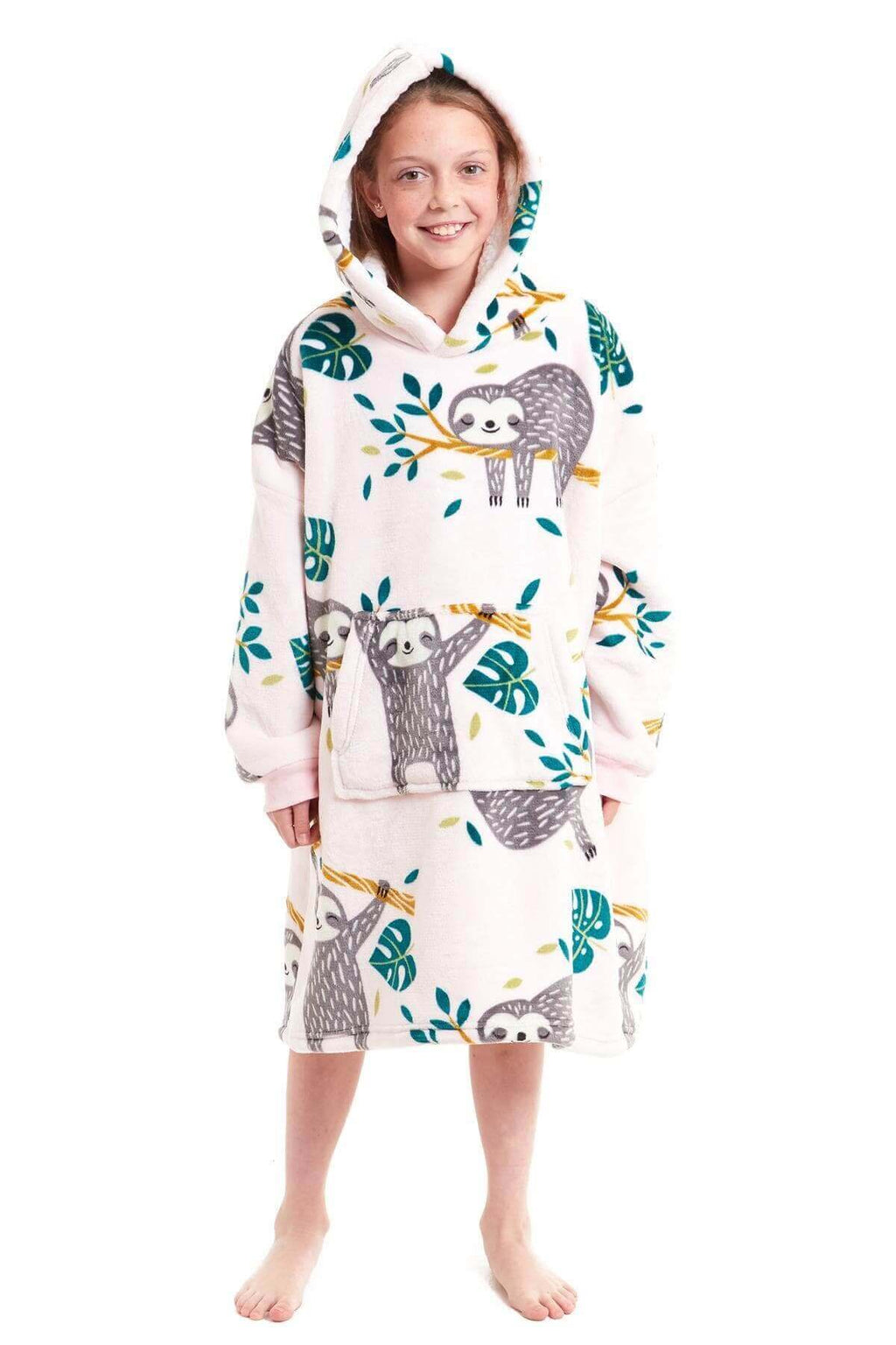 Daisy Dreamer Kids Oversized Hooded Fleece Blanket With Reversible Sherpa Double Pocket
