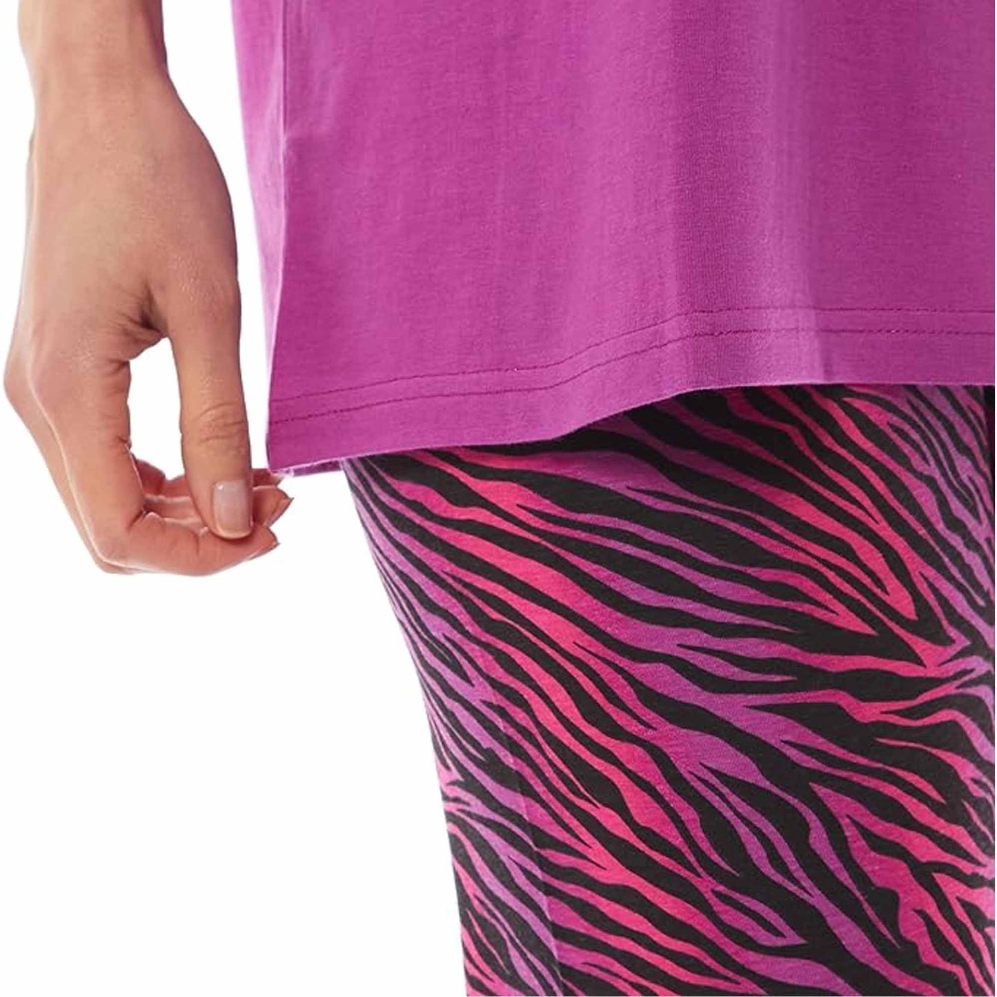 Ladies Oversized Cotton T-Shirt and Leggings PJ Set with Giraffe and Zebra Prints Comfortable and Stylish Womens Loungewear by Daisy Dreamer