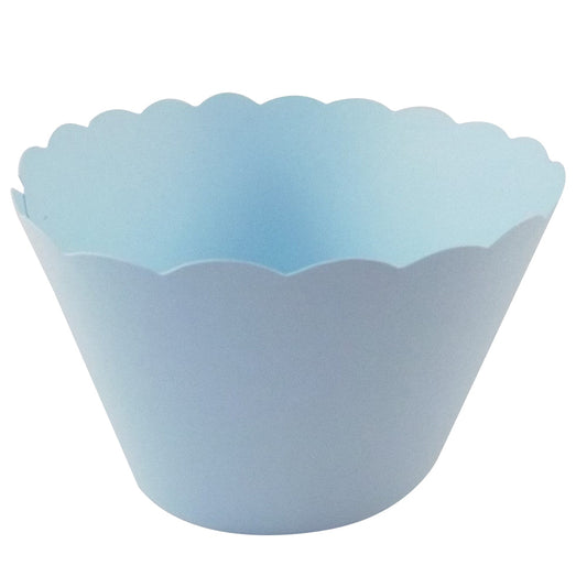 50 Light Blue Cupcake Wrappers – Baby Blue Wraps for Birthdays & Christenings