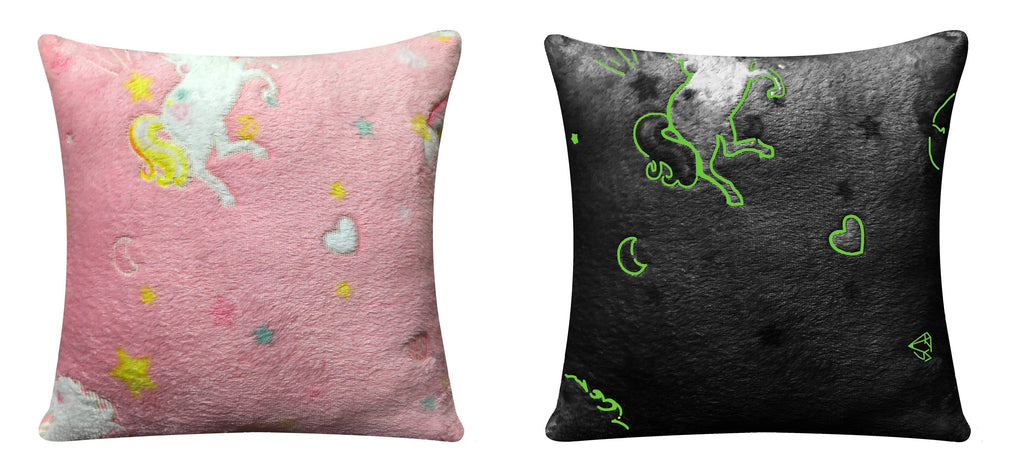 OLIVIA ROCCO Rainbow Unicorn Glow In The Dark Teddy Fleece Duvet Set For Kids Super Soft Cosy Bedding Kids Bedrooms Every Night