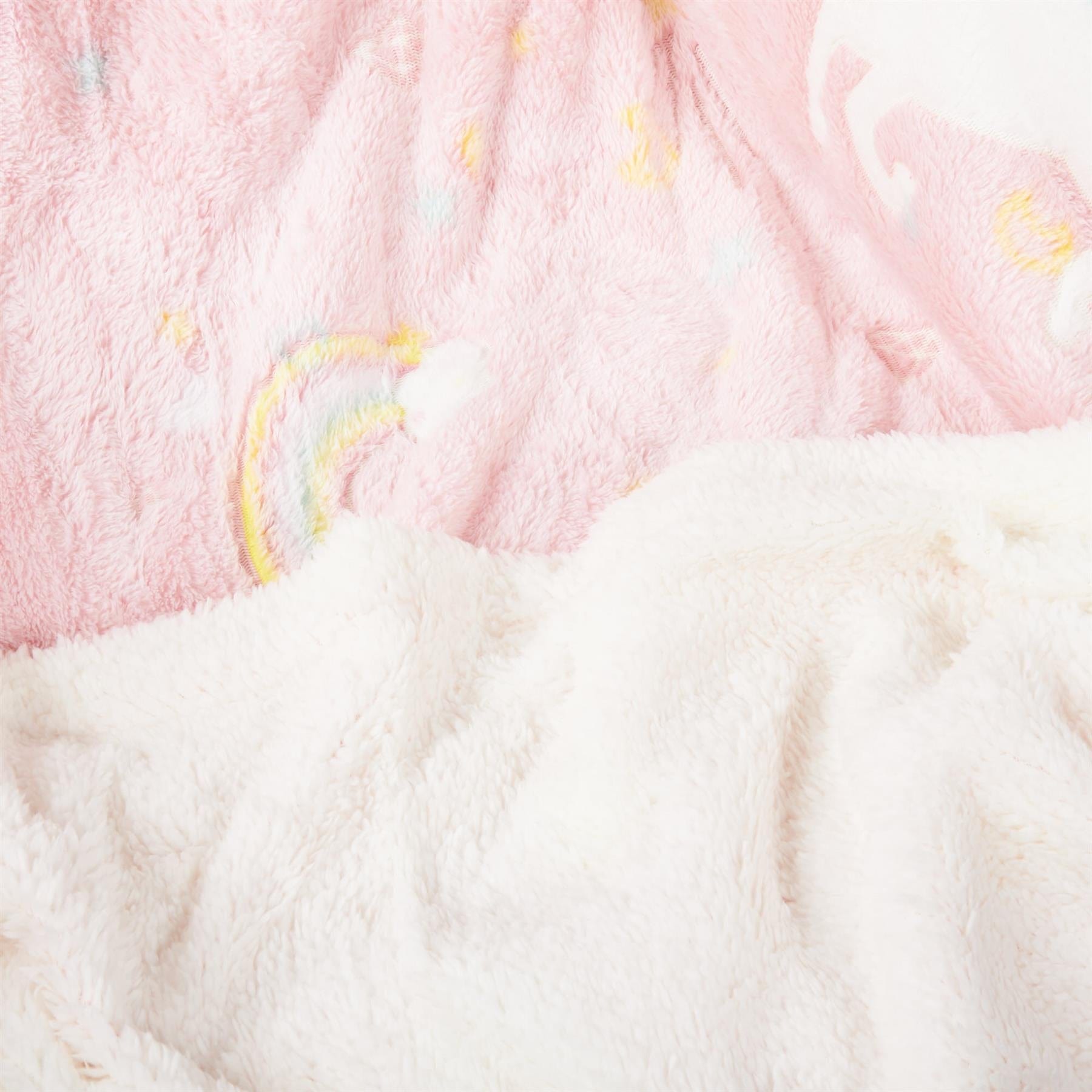 OLIVIA ROCCO Rainbow Unicorn Glow In The Dark Teddy Fleece Duvet Set For Kids Super Soft Cosy Bedding Kids Bedrooms Every Night