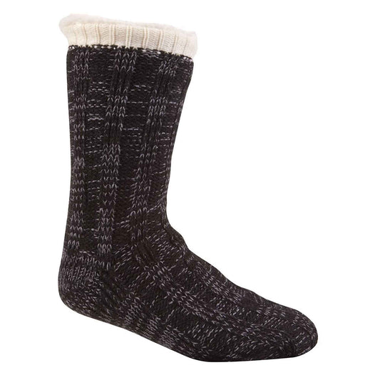 Men's Chunky Winter Lounge Slipper Socks with Non-Slip Grips Ultra-Soft Sherpa Flannel Fleece Lining Cozy Home Wear Sizes 39-46 by Sock Stack