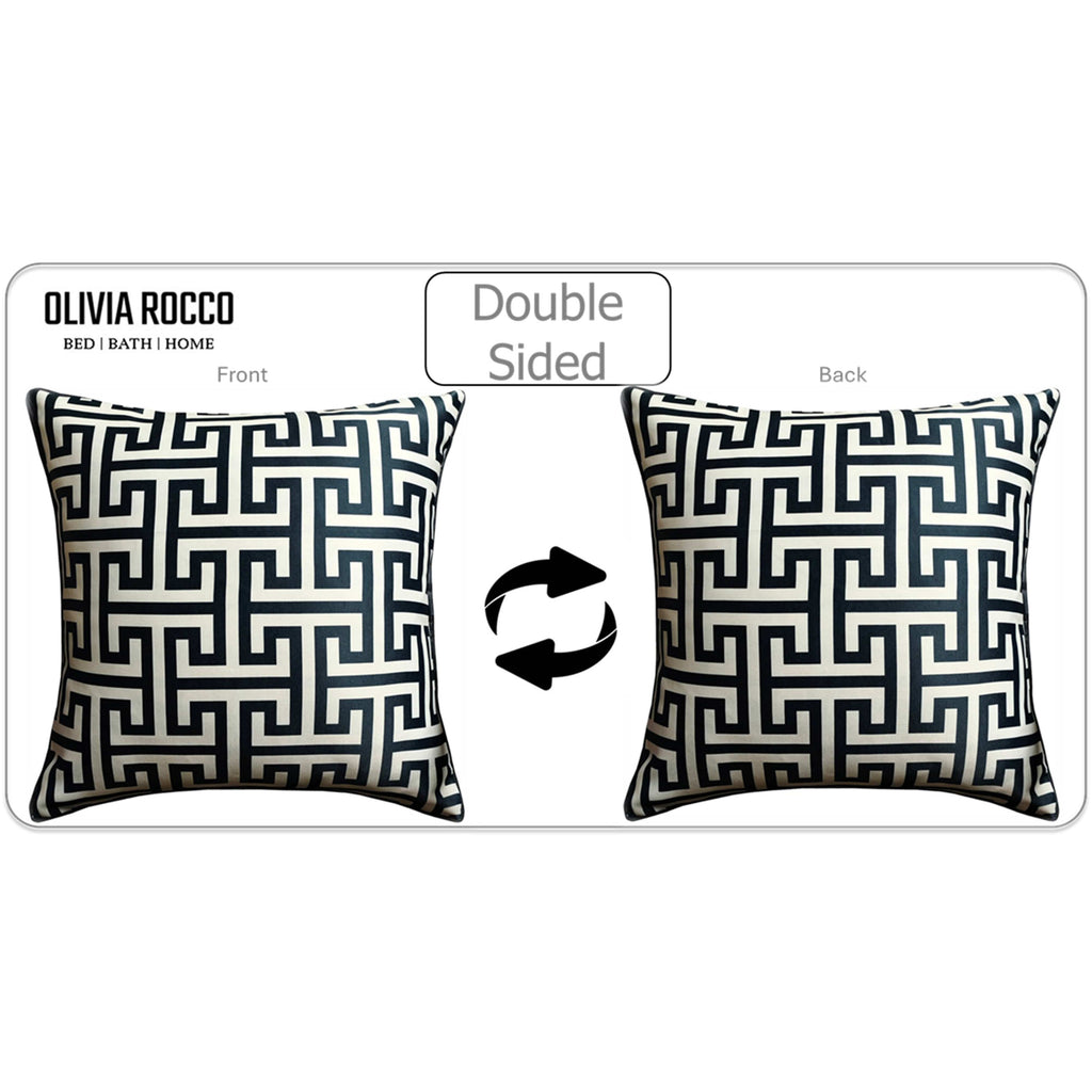 OLIVIA ROCCO Milano Black 2 Pack Scatter Cushion Covers Soft Touch with Hidden Zipper Closure for Sofa or Bed Decorative Throw Pillow Covers
