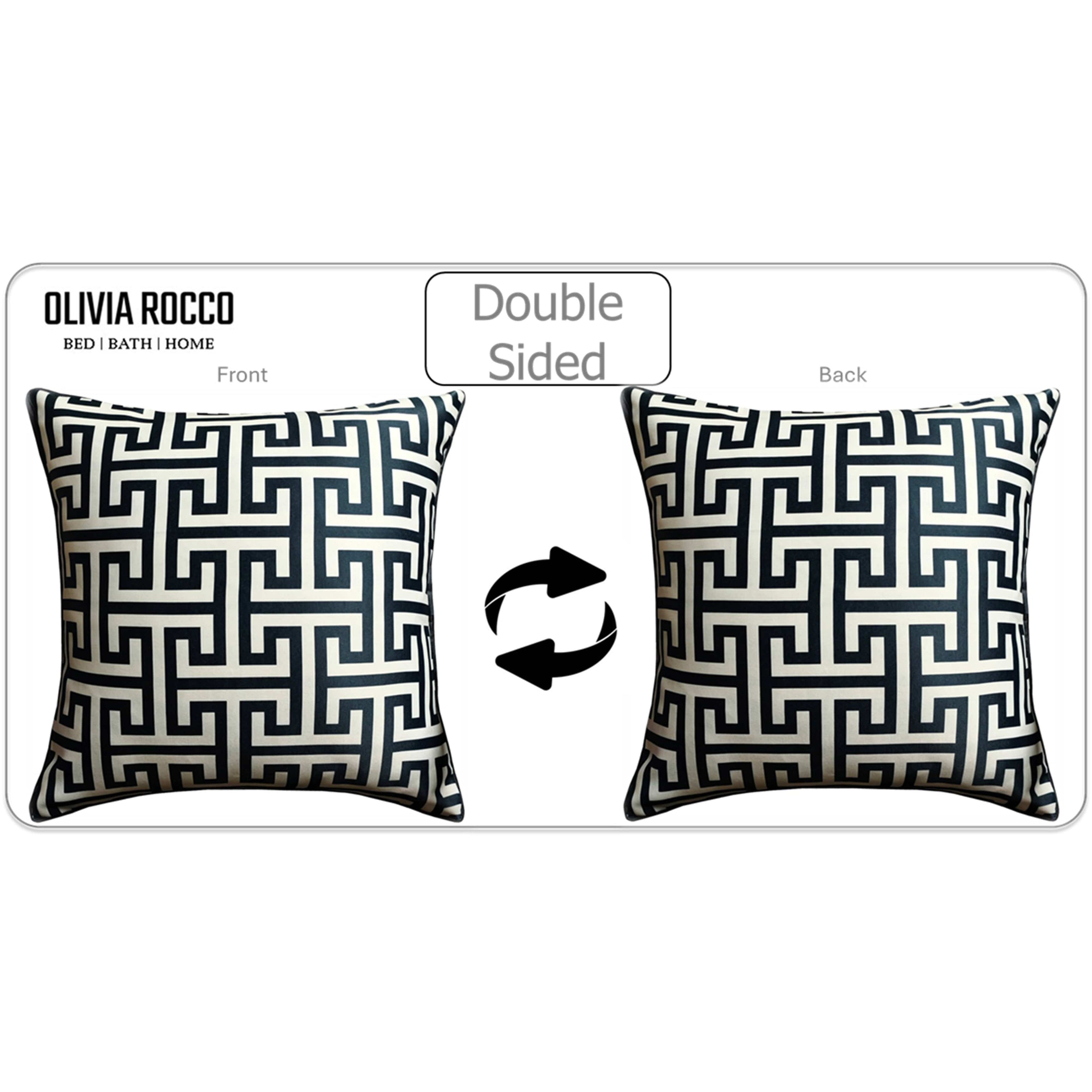 OLIVIA ROCCO Milano Black 2 Pack Scatter Cushion Covers Soft Touch with Hidden Zipper Closure for Sofa or Bed Decorative Throw Pillow Covers