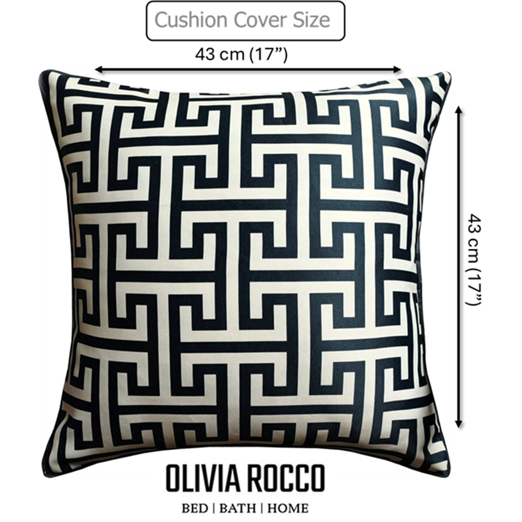 OLIVIA ROCCO Milano Black 2 Pack Scatter Cushion Covers Soft Touch with Hidden Zipper Closure for Sofa or Bed Decorative Throw Pillow Covers