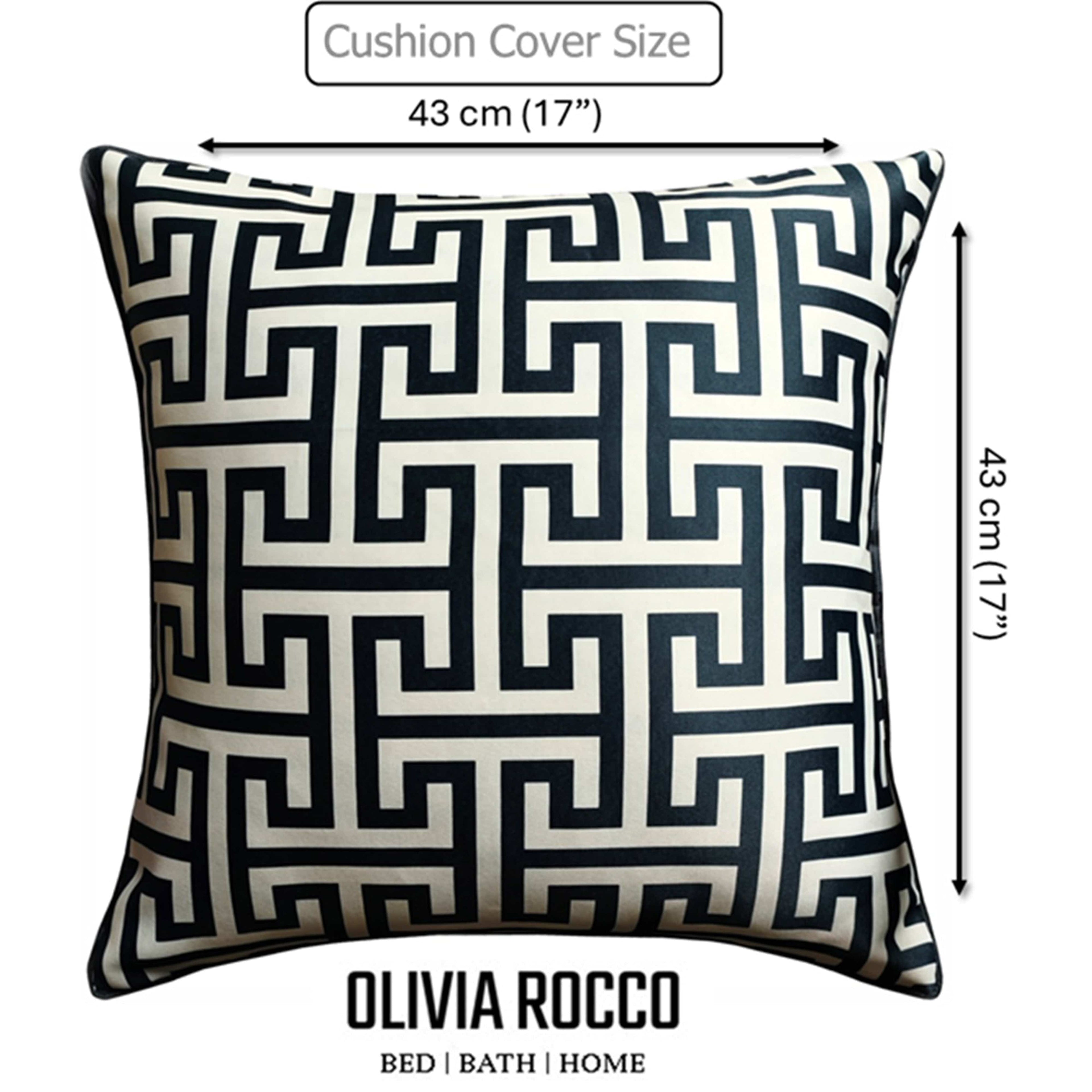 OLIVIA ROCCO Milano Black 2 Pack Scatter Cushion Covers Soft Touch with Hidden Zipper Closure for Sofa or Bed Decorative Throw Pillow Covers