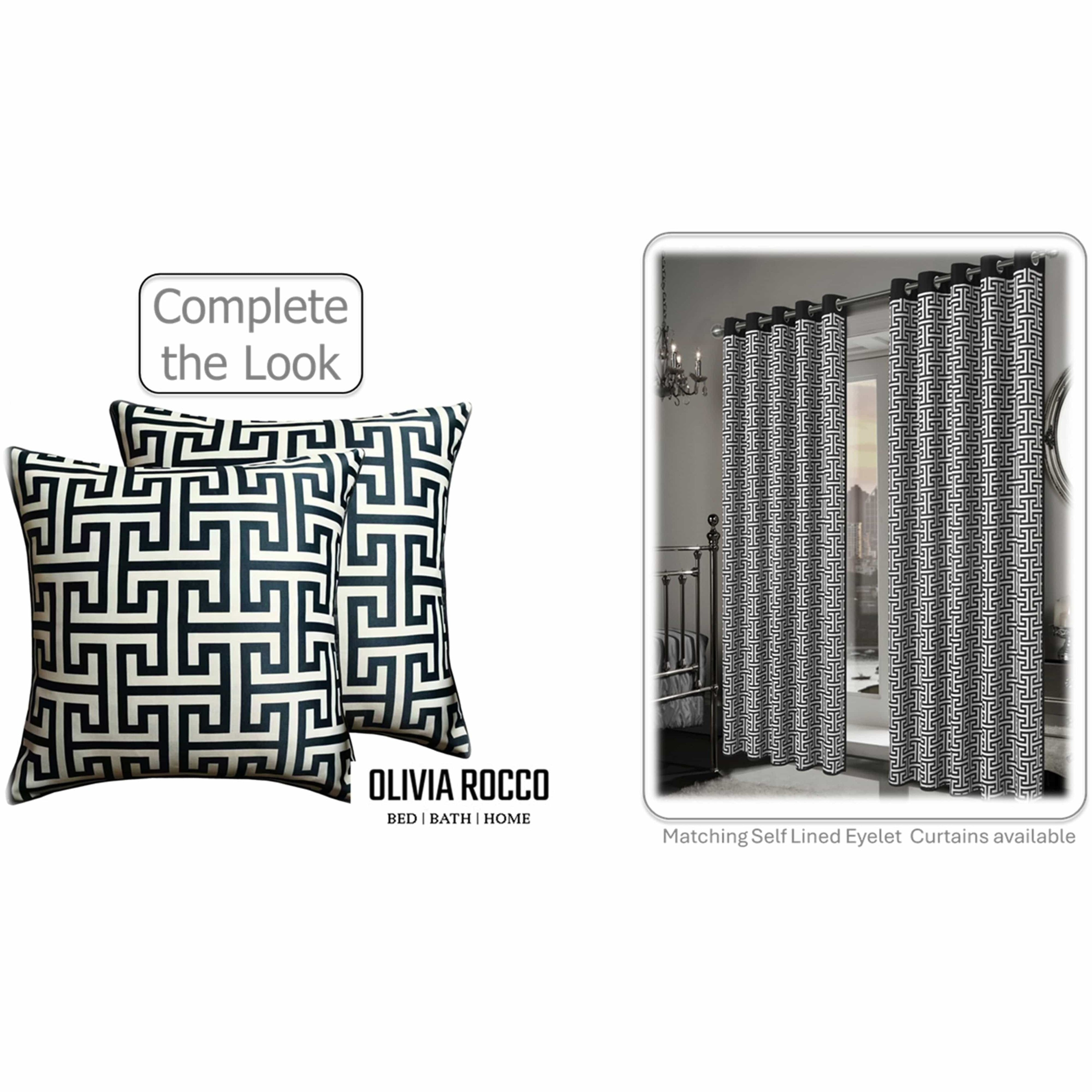 OLIVIA ROCCO Milano Black 2 Pack Scatter Cushion Covers Soft Touch with Hidden Zipper Closure for Sofa or Bed Decorative Throw Pillow Covers