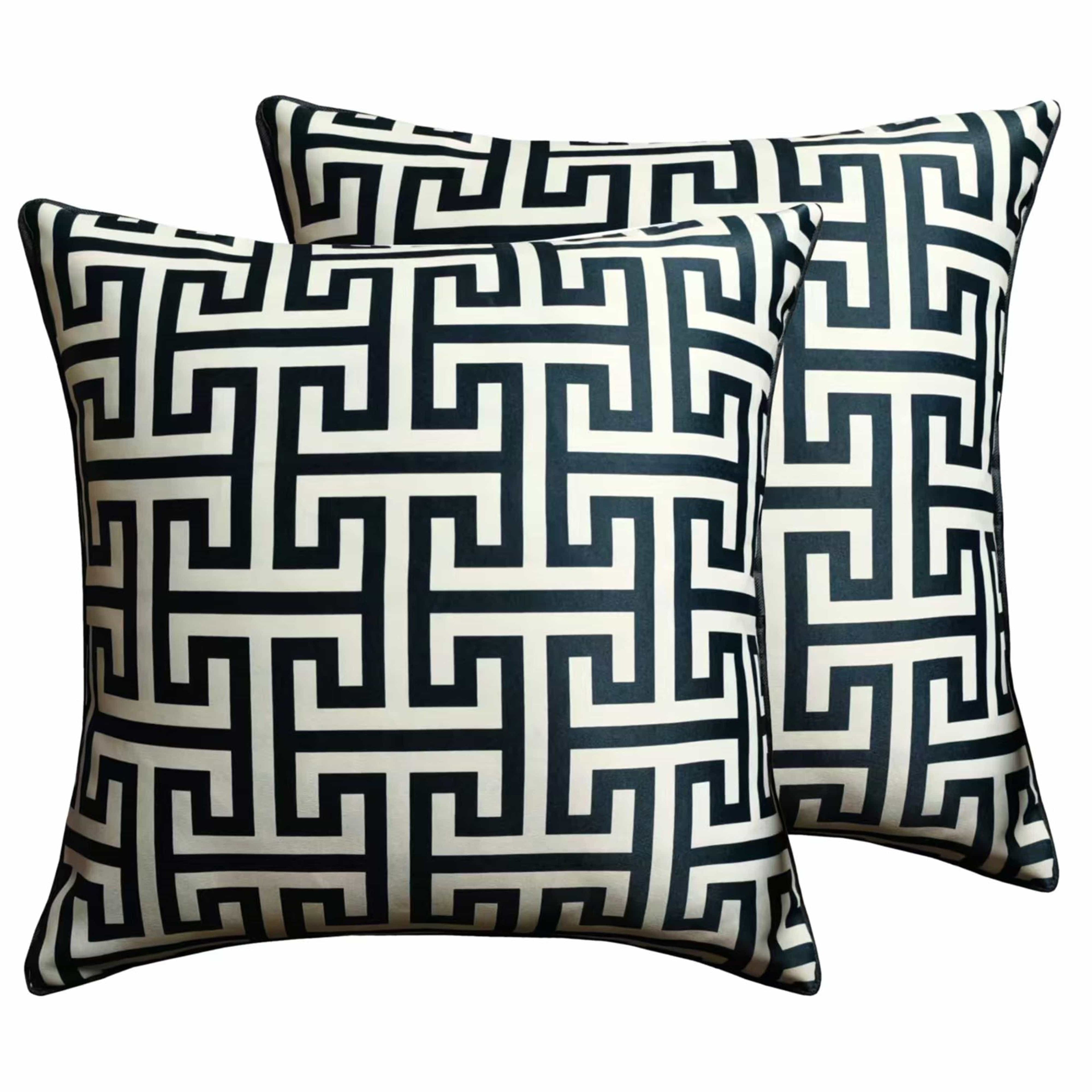 OLIVIA ROCCO Milano Black 2 Pack Scatter Cushion Covers Soft Touch with Hidden Zipper Closure for Sofa or Bed Decorative Throw Pillow Covers