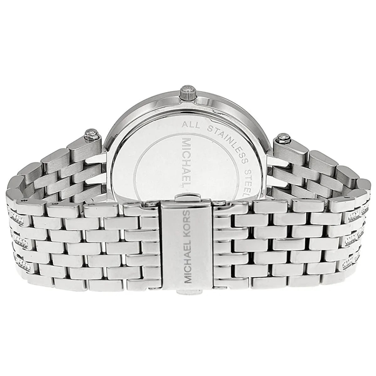 Michael Kors Women’s Watch Stainless Steel Silver Strap With Beige Dial And Crystals MK3218