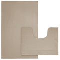 OLIVIA ROCCO Monaco 2 Piece Bath Mat And Pedestal Set Non Slip Water Absorbent 100% Cotton Easy-Care Hotel-Quality Textile