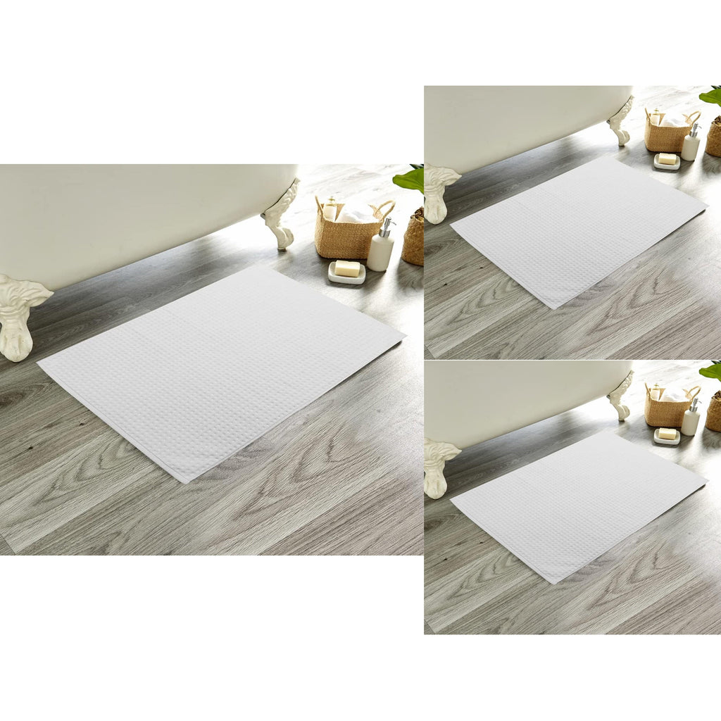 OLIVIA ROCCO Pack Of 3 Luxe Ultra-Soft Deep Cotton Pile Bathmats Eco-Friendly Absorbent