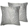 OLIVIA ROCCO Leaf Sparkle 2 Pack Cushion Covers Leaf Silver Modern Decorative Throw