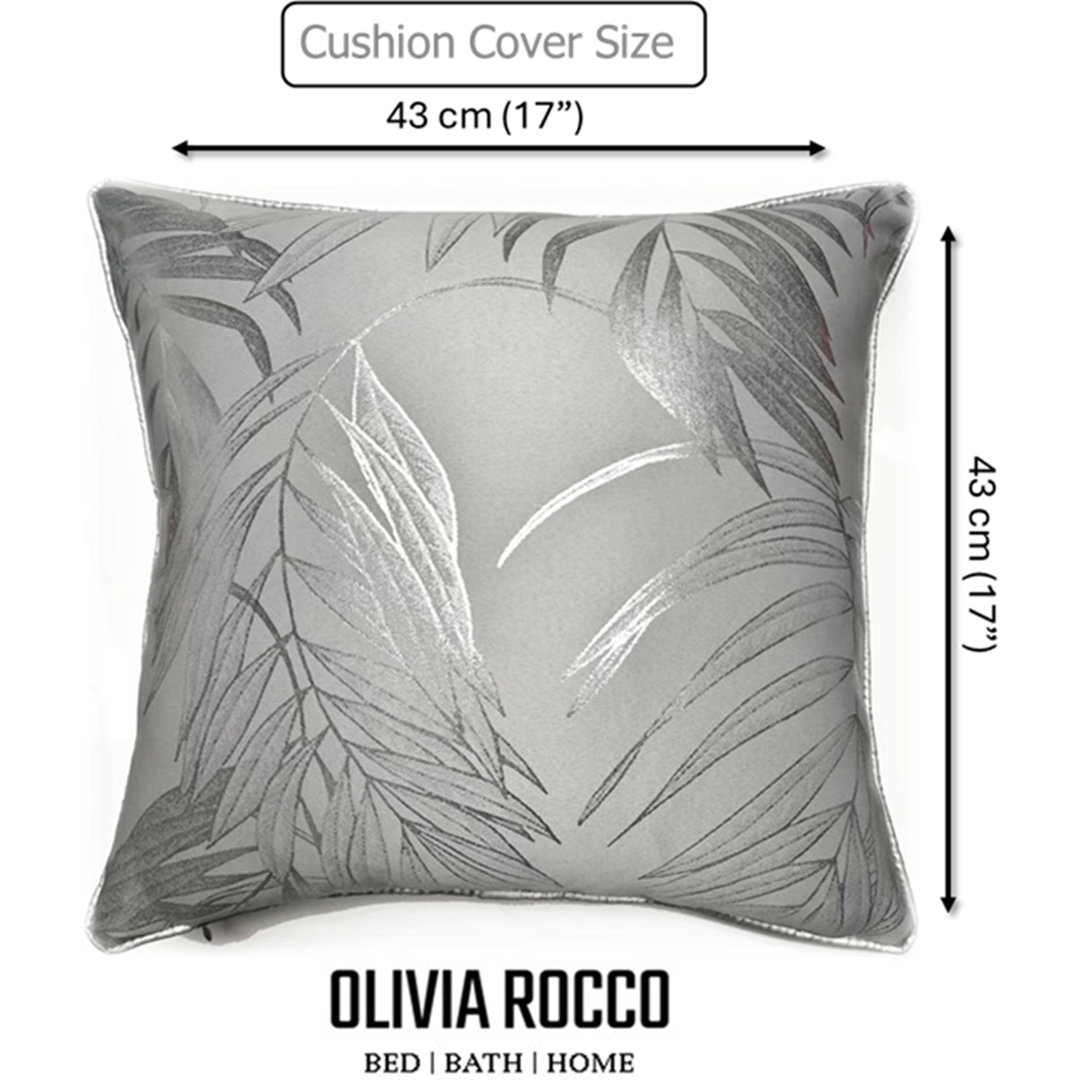 OLIVIA ROCCO Leaf Sparkle 2 Pack Cushion Covers Leaf Silver Modern Decorative Throw