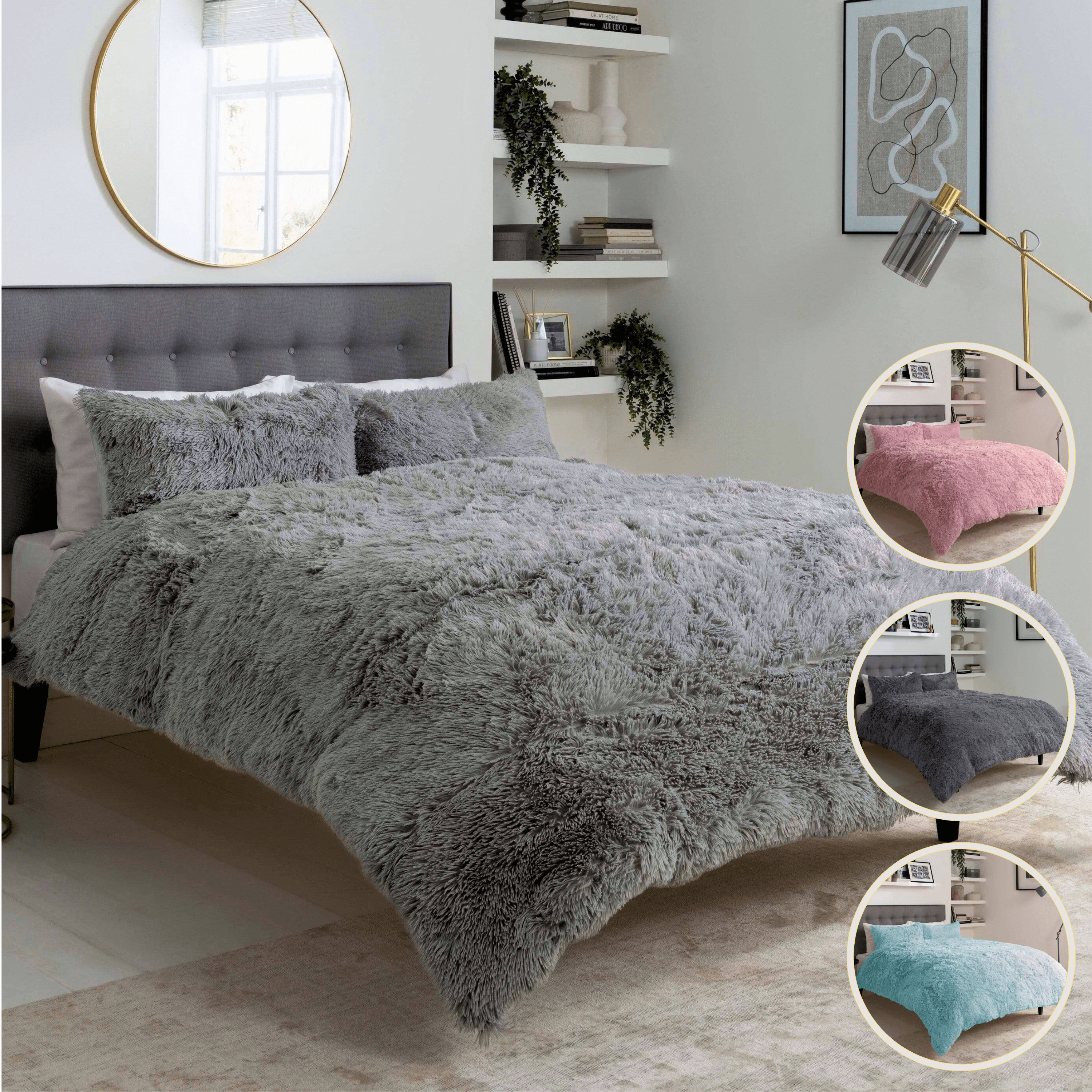 OLIVIA ROCCO Snuggle And Cuddle Faux Fur Duvet Set Extra-Soft Long Pile Winter Warmth