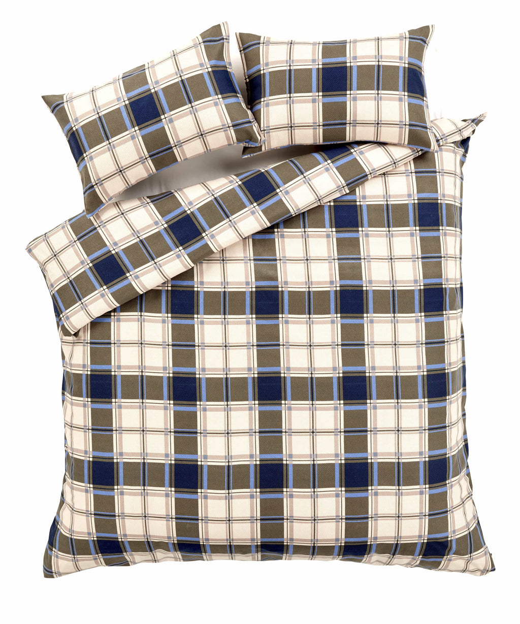 OLIVIA ROCCO Duvet Set Highland Tartan Brushed Cotton Flannel Super Soft OEKO-TEX