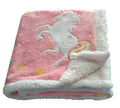 OLIVIA ROCCO Rainbow Unicorn Glow In The Dark Teddy Fleece Duvet Set For Kids Super Soft