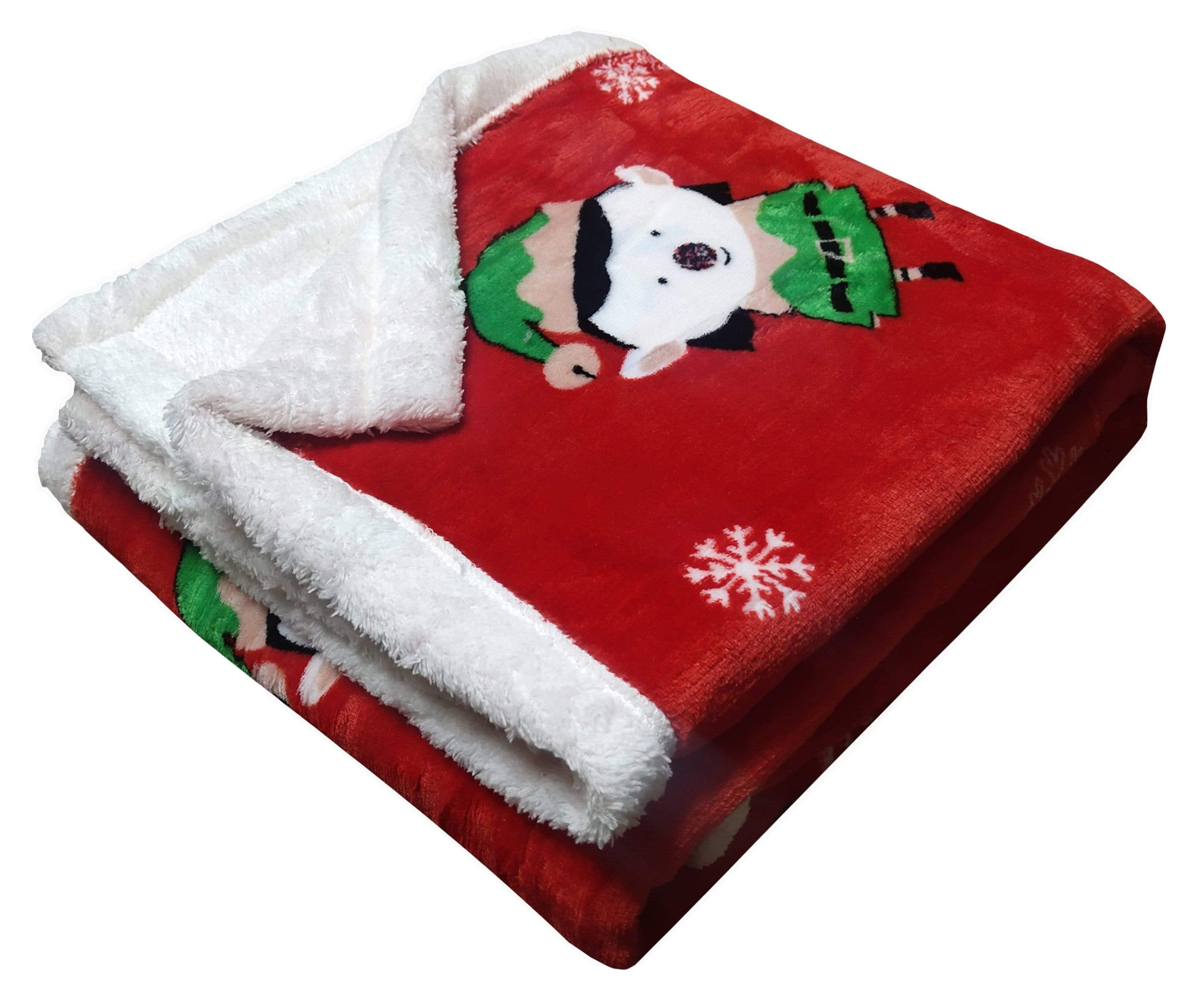 OLIVIA ROCCO Reversible Teddy Fleece Duvet Set With Snow White Faux Fur For Single Double