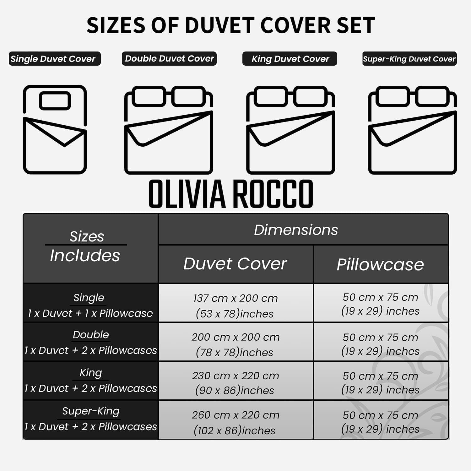 OLIVIA ROCCO Havanna Geo Reversible Luxury Cotton Blend Duvet Cover Set With Pillowcases