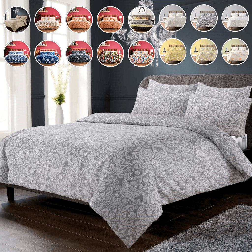 OLIVIA ROCCO Luxury Cotton Rich Duvet Sets Easycare Includes Duvet Cover And Pillowcases In Single Double King Size For All Seasons
