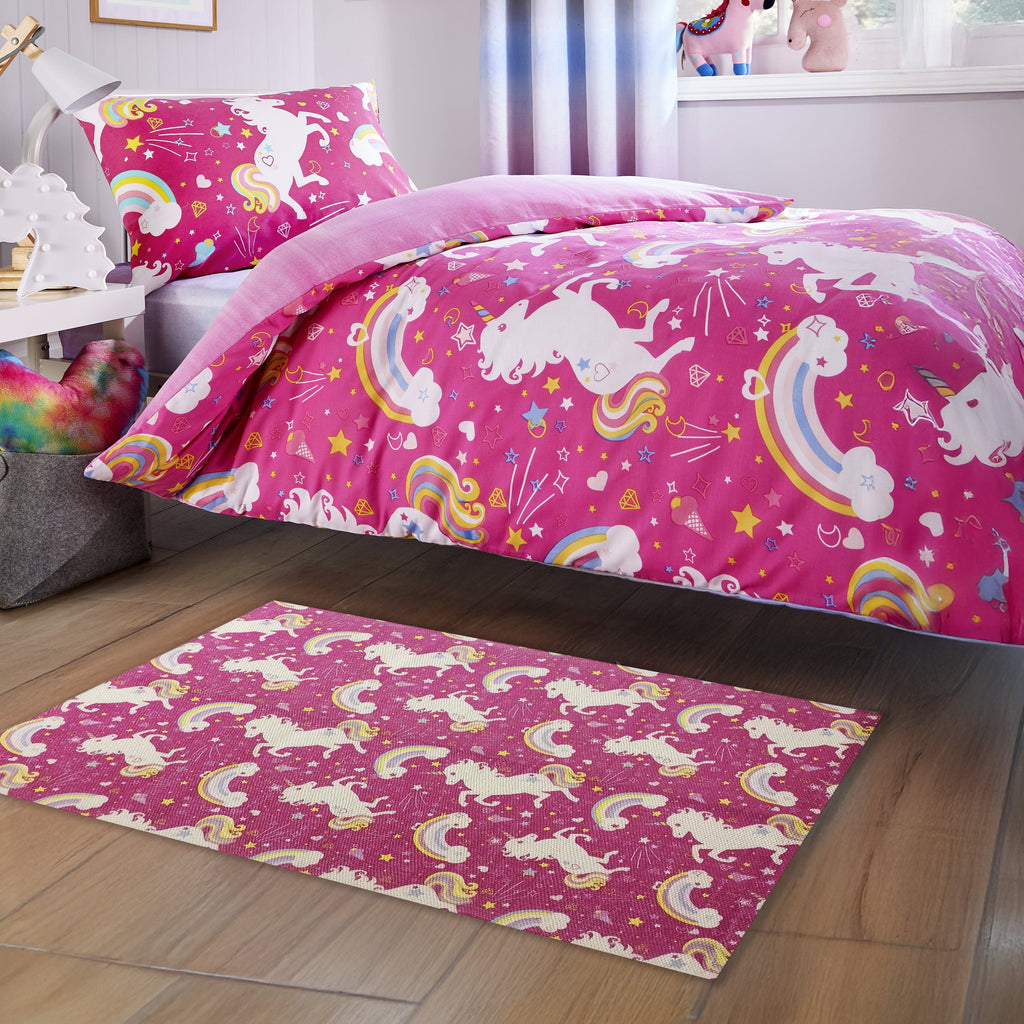 OLIVIA ROCCO Animal Print Unicorn Rug Non Slip Soft Durable Eco Friendly Floor Rug
