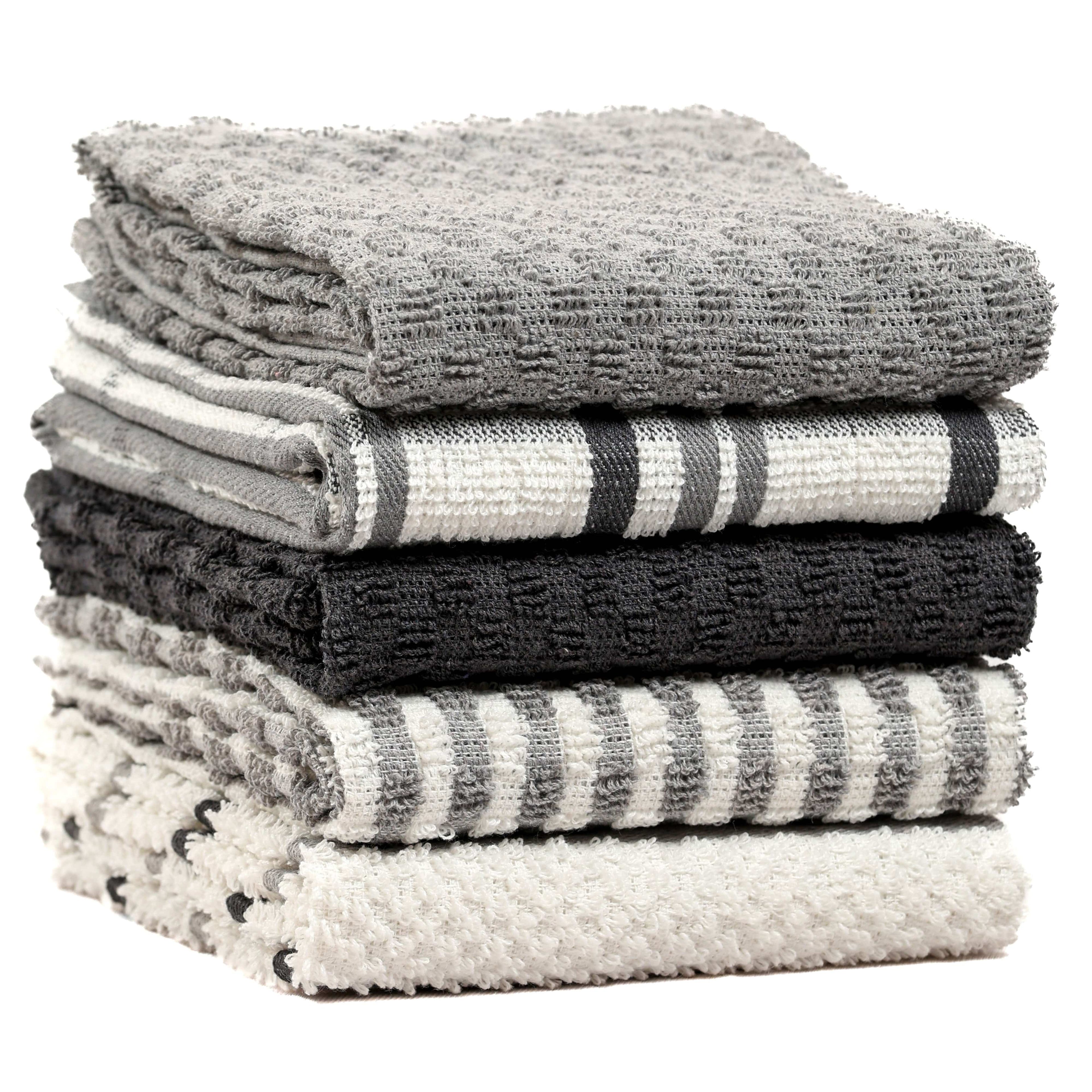 OLIVIA ROCCO 5 Pack Cotton Terry Kitchen Towels 45x65cm Super Absorbent Quick Drying
