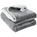 OLIVIA ROCCO Double Layer Electric Heated Throw Blanket Grey With Adjustable Heat