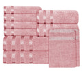 OLIVIA ROCCO Belmont Viscose Stripe Pink Towels 100% Cotton Hotel Quality Super Absorbent