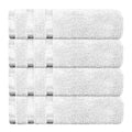 OLIVIA ROCCO Belmont Viscose Stripe White Towels 100% Cotton Hotel Quality Bath Towels