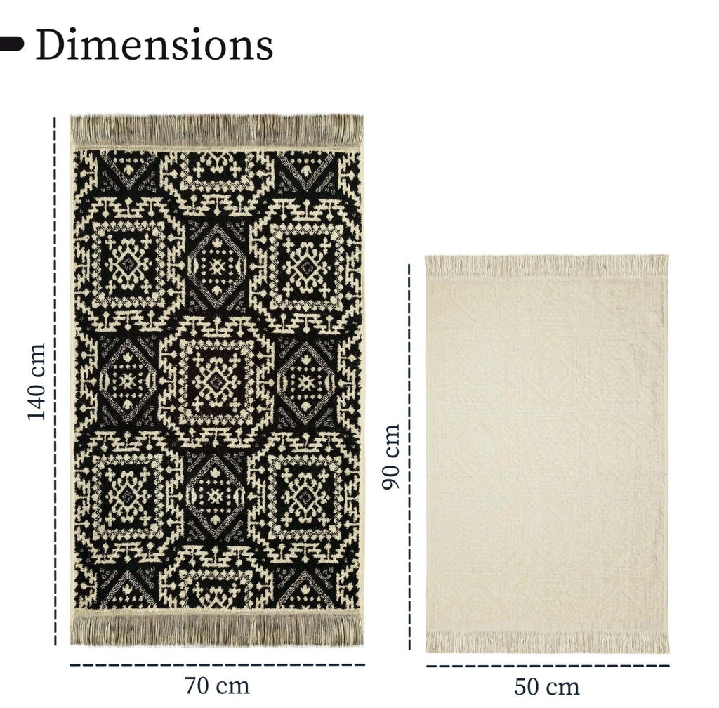 OLIVIA ROCCO 4 Piece Moroccan Towel Set 100% Cotton 500GSM High Absorbency Bath Towels