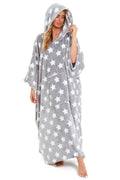 OLIVIA ROCCO Oversized Hooded Fleece Poncho Blanket Stars Polka Dots Wearable Plush Blanket Front Pocket For Adults Indoor Outdoor
