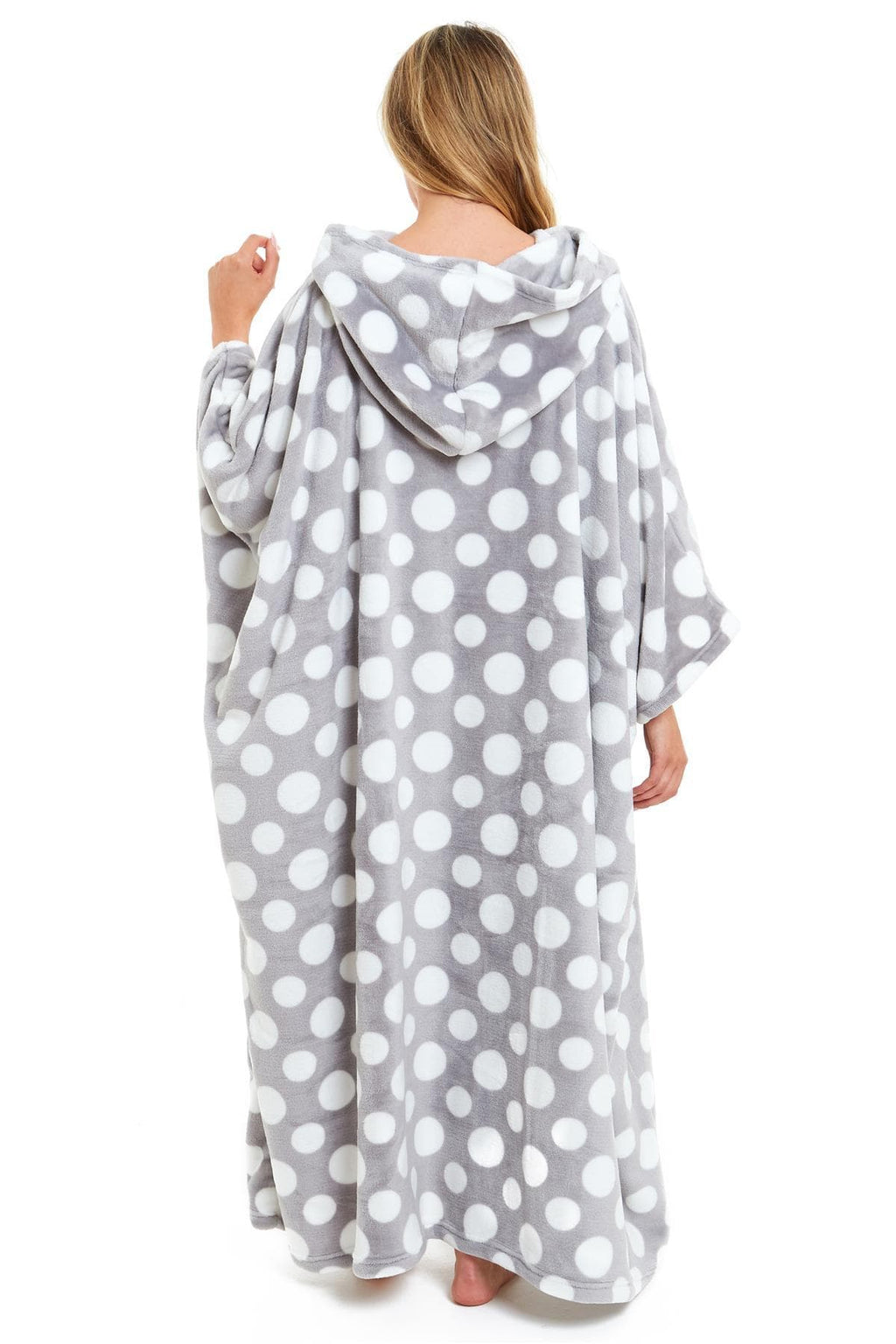 OLIVIA ROCCO Oversized Hooded Fleece Poncho Blanket Stars Polka Dots Wearable Plush Blanket Front Pocket For Adults Indoor Outdoor