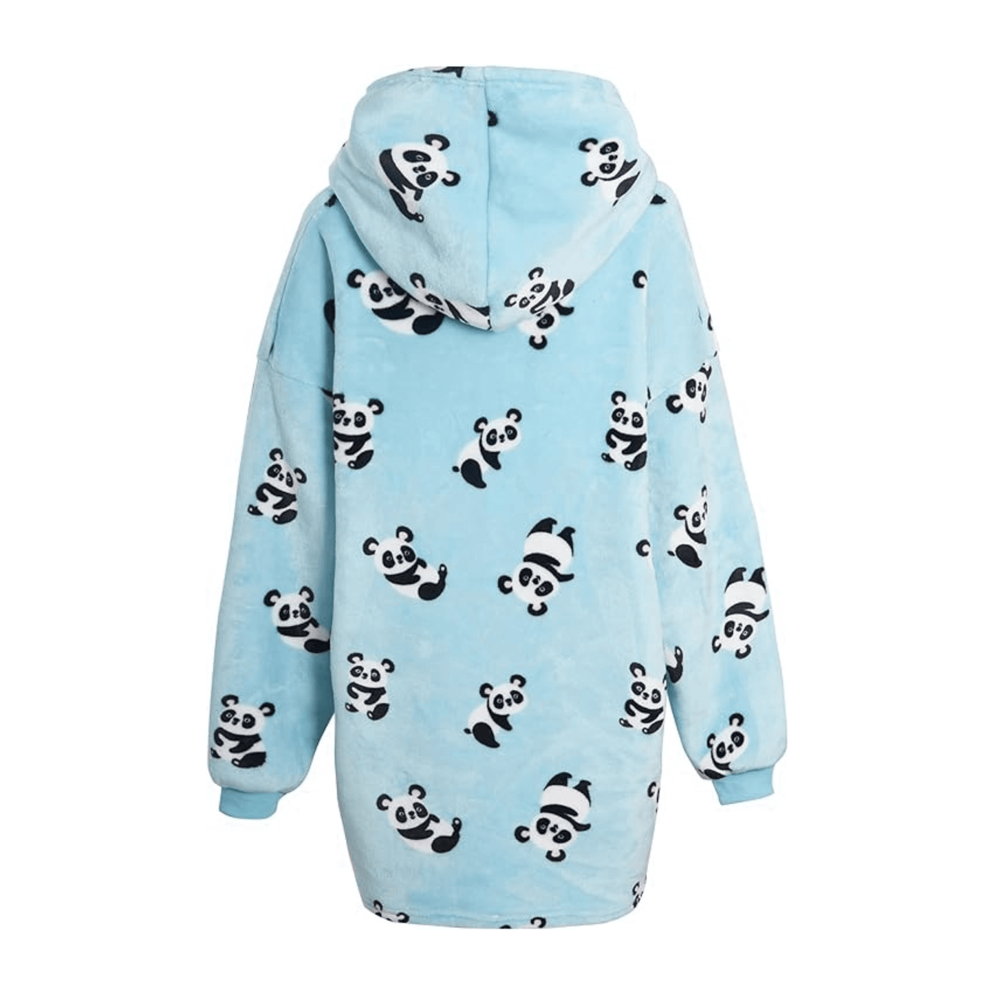 Oversized Panda Hooded Plush Fleece Blanket with Sherpa Lining Double Pocket Cozy Hoodie for Adults and Kids by Daisy Dreamer