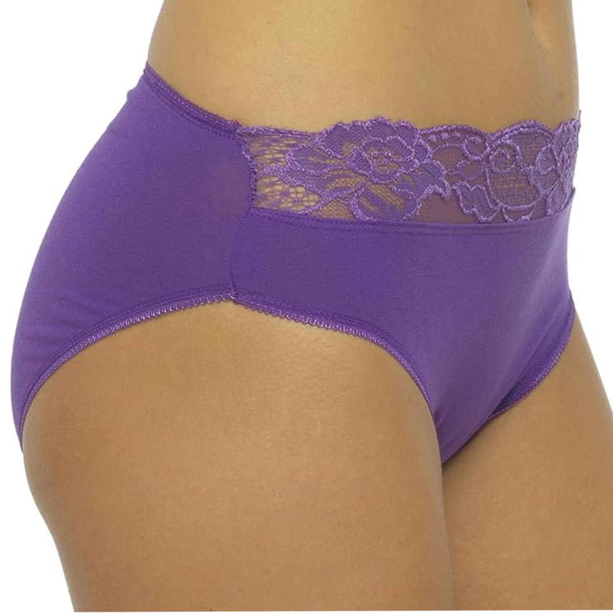 Daisy Dreamer Pack Of 10 Cotton Rich Lace Brief Knickers For Women With Stretch Waistband