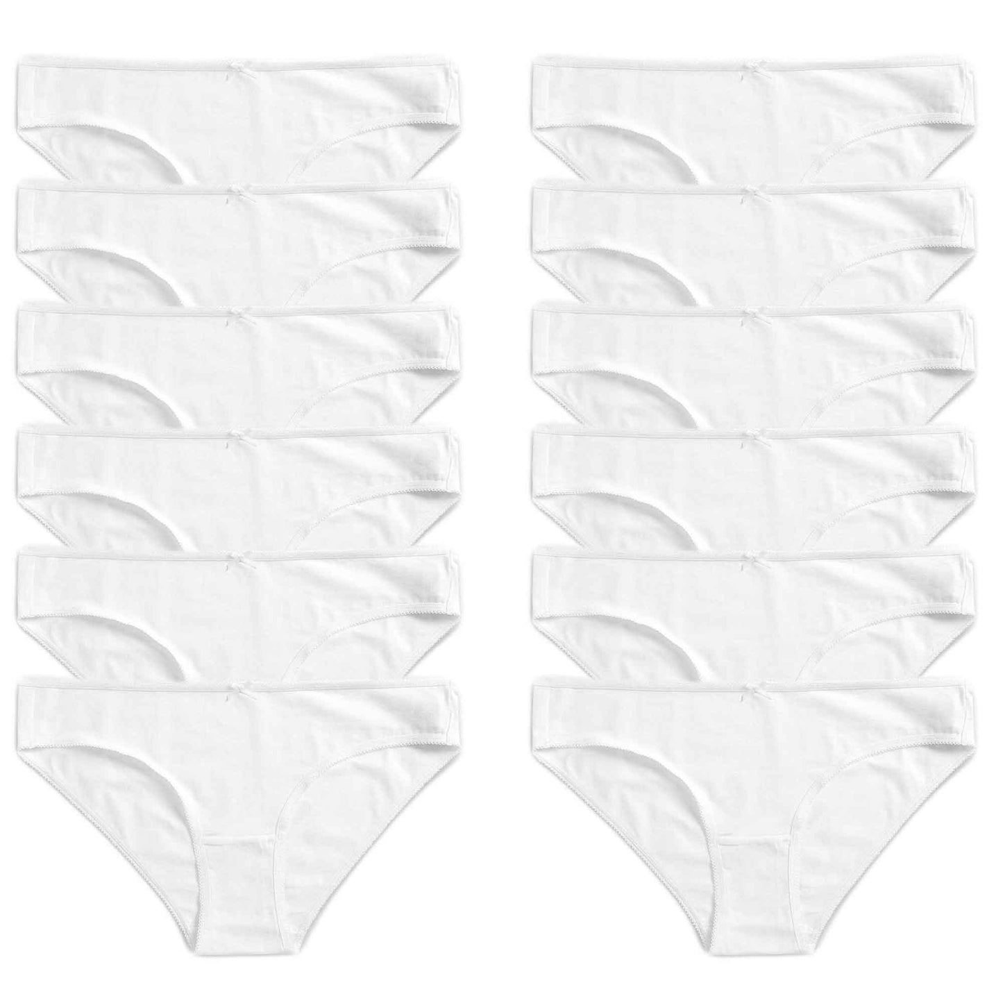 Pack of 12 Womens 100 Percent Cotton High Leg Bikini Briefs Comfortable Stretch Waistband Hypoallergenic Breathable Underwear Multipack Black White UK Sizes 10-20 by Daisy Dreamer