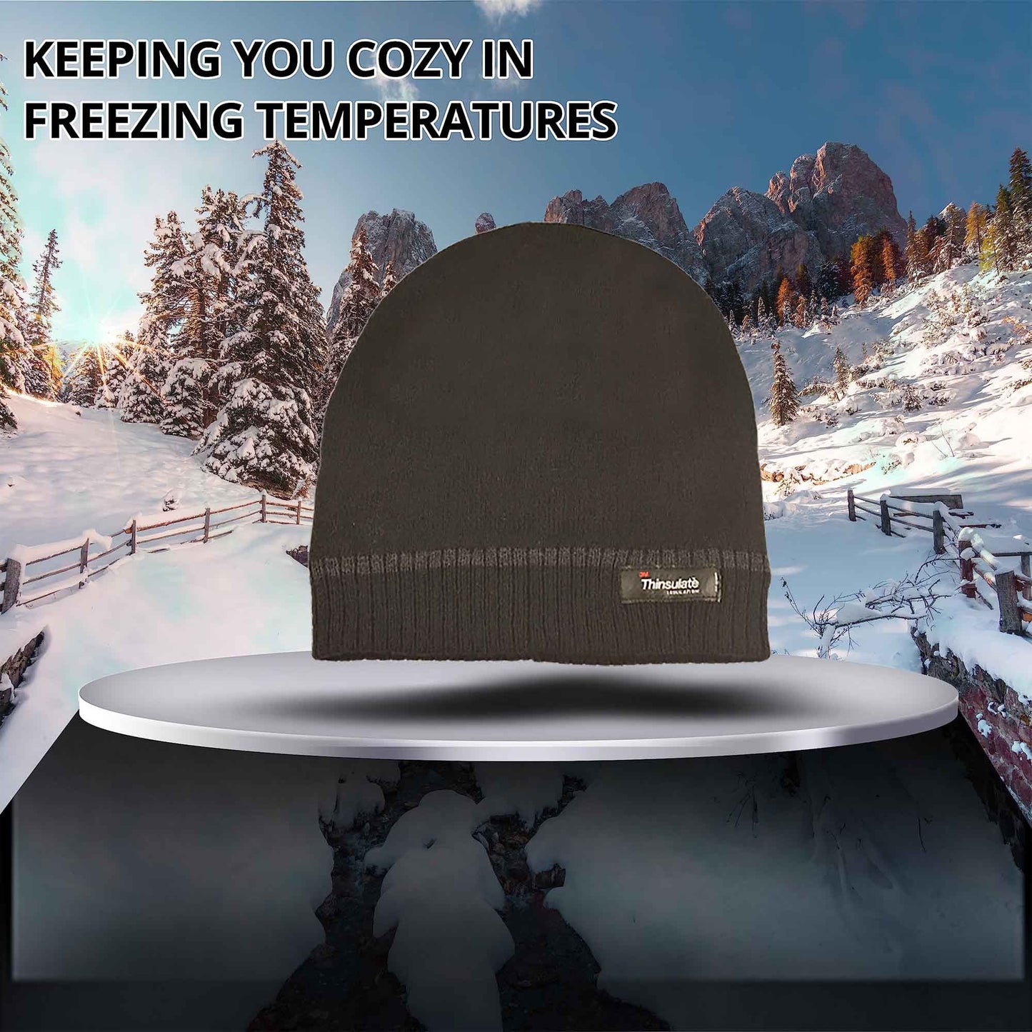 Pack of 2 Mens Stripe Fleece Beanie Hat with 3M Thinsulate Insulation Quick Drying Lightweight Winter Thermal Protection for Skiing Hiking Outdoor by Sock Stack