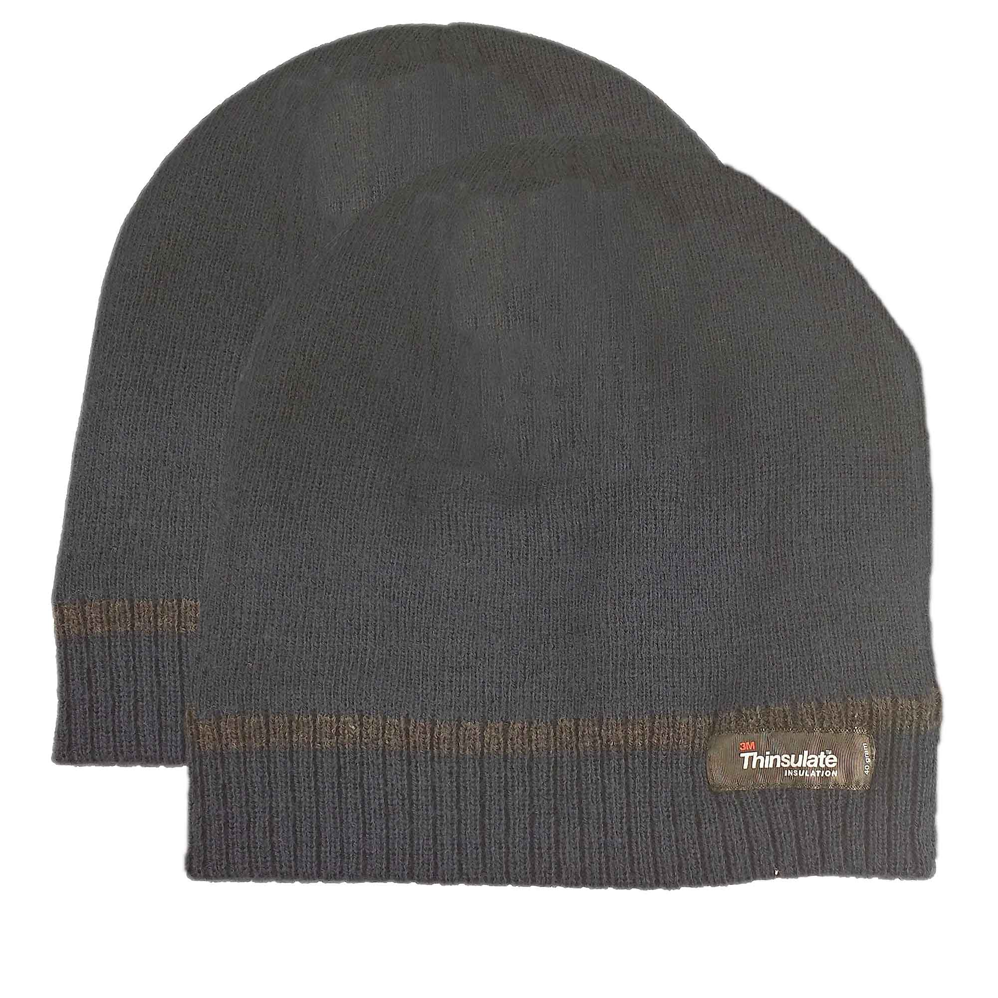 Sock Stack Pack Of 2 Striped Fleece Beanie Hats With 3M Thinsulate Insulation Quick Dry