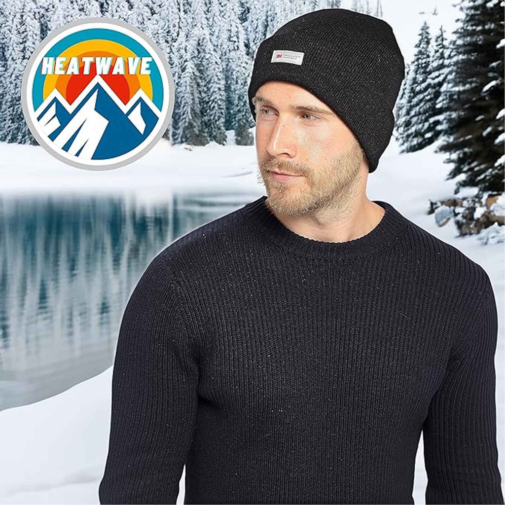 Sock Stack Men’s Winter Beanies – Pack of 2 Thermal Knit Caps with 3M Thinsulate, Warm, Breathable & Moisture-Wicking Ski Hats