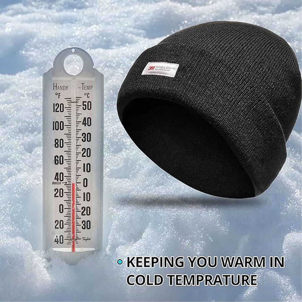 Sock Stack Men’s Winter Beanies – Pack of 2 Thermal Knit Caps with 3M Thinsulate, Warm, Breathable & Moisture-Wicking Ski Hats