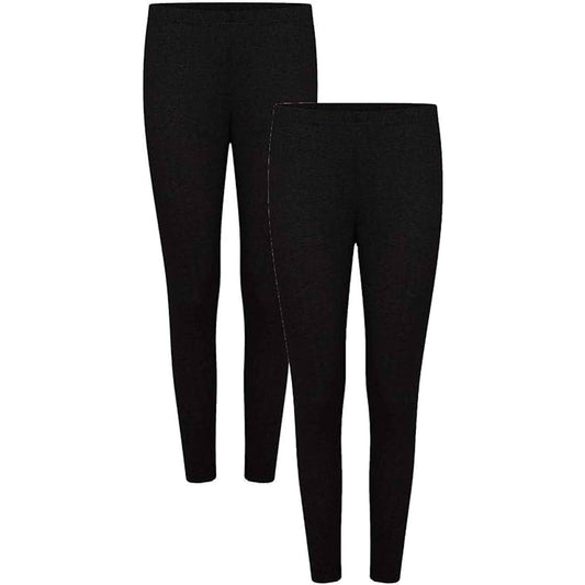 2 Pack Women's Thermal Pants Advanced Insulating Yarn Cotton Rich Ribbed Comfort Fit for Running Hiking Workwear in White Grey Black by Daisy Dreamer