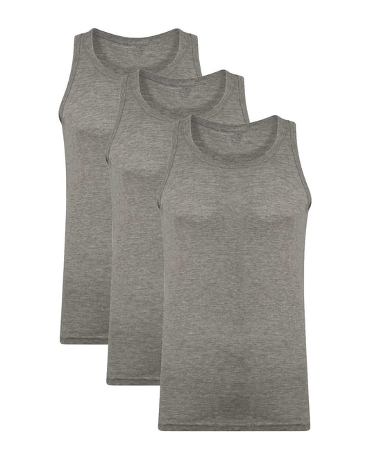 Pack of 3 Mens Fitted Cotton Vests Comfortable Versatile Breathable Hypoallergenic in White Black Grey Ideal for Layering All Seasons by Sock Stack