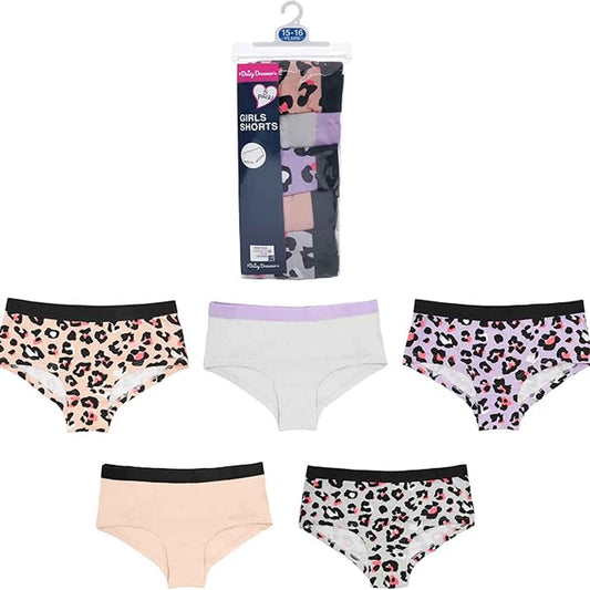 Pack of 5 Girls Cotton Underwear Briefs Soft Durable Comfort Fit for Everyday Wear by Daisy Dreamer Ages 9-16 Multiple Sizes and Colors