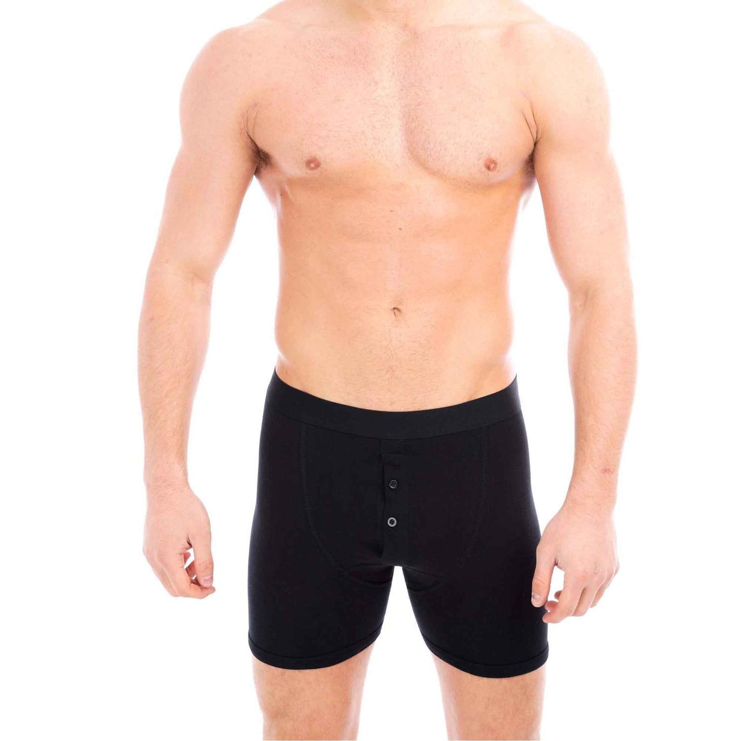 Pack of 5 Men's Cotton Boxer Shorts Button Fly Breathable Stretchy Classic Trunks Premium Comfort Everyday Wear Gym Sports Sock Stack