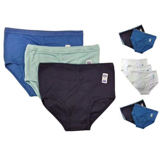 Pack of 6 Men's Cotton Y Front Briefs Comfortable Breathable Underwear with Soft Stretch Waistband Hypoallergenic Durable by Sock Stack