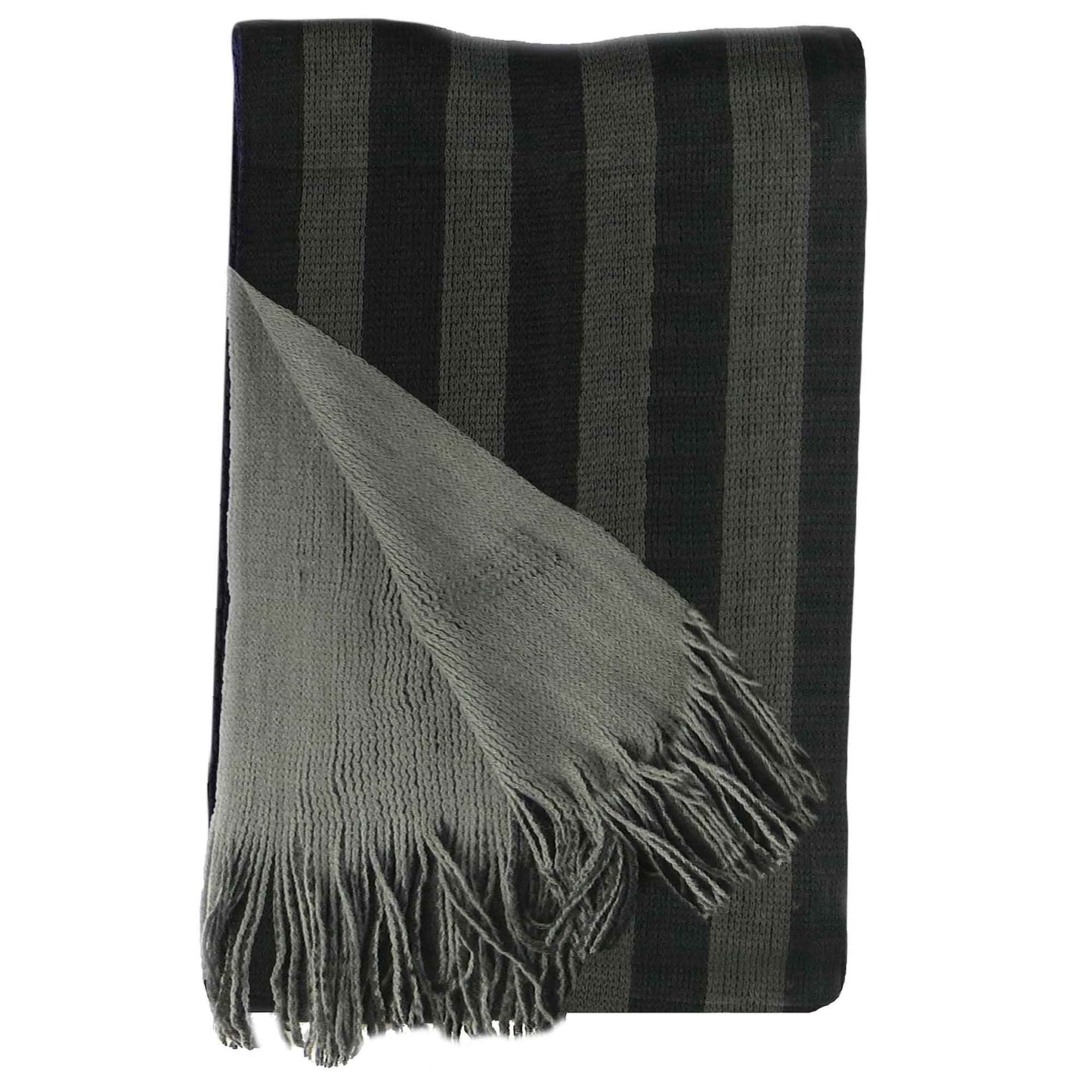 Reversible Stripe Design Men's Scarves Soft Woven Acrylic Fabric Winter Accessory Stylish for Casual and Formal Outfits 3 Colour Options Sock Stack
