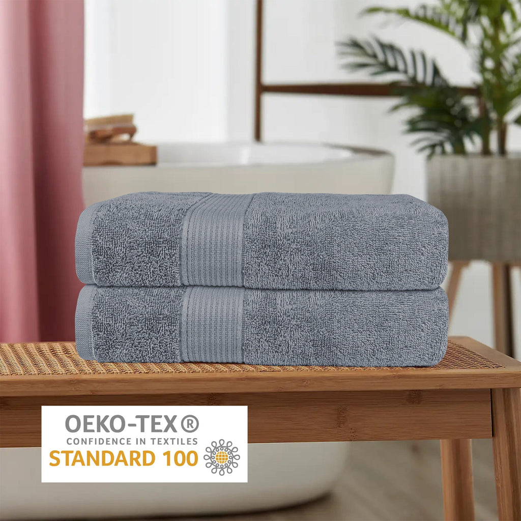 OLIVIA ROCCO Rhodes Towel Silver 100 Percent Cotton Hotel Quality Soft And Ultra Absorbent Hand Bath Towels Sheets And Face Cloths Set