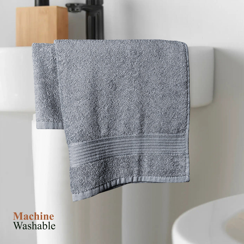 OLIVIA ROCCO Rhodes Towel Silver 100 Percent Cotton Hotel Quality Soft And Ultra Absorbent Hand Bath Towels Sheets And Face Cloths Set