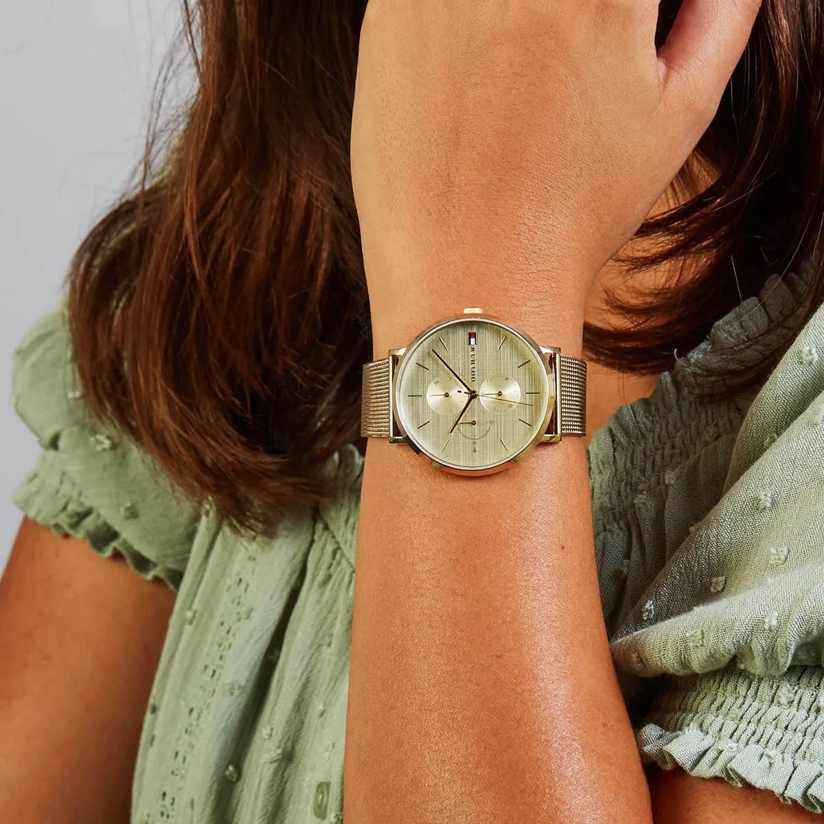 Tommy Hilfiger Women’s Watch Stainless Steel Gold Mesh Strap With Gold Dial 1781943 Jenna