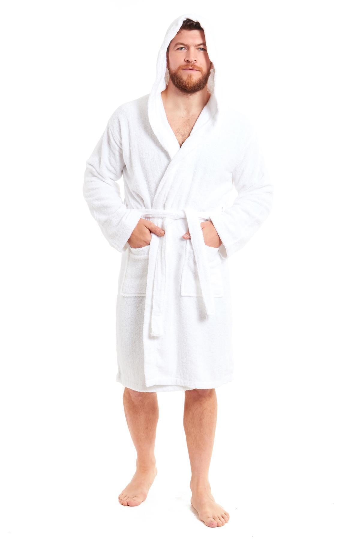 Sock Stack Unisex Bamboo Hooded Dressing Gown Towelling Bath Robe Super Soft Machine