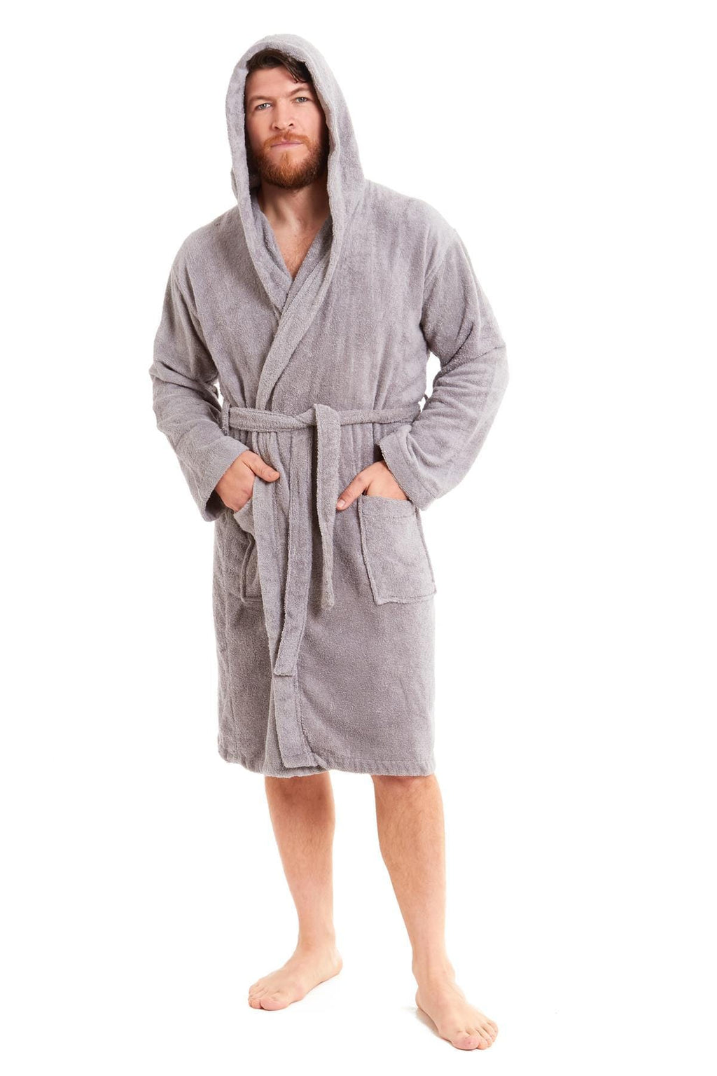 Sock Stack Unisex Bamboo Hooded Dressing Gown Towelling Bath Robe Super Soft Machine