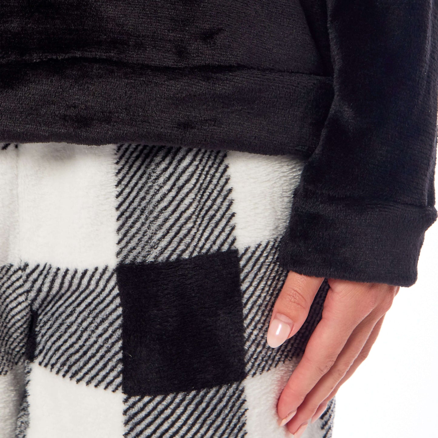 Women's Buffalo Check Fleece Pyjamas Set Long Sleeve Top and Bottoms Warm Nightwear Stylish Loungewear Multiple Sizes Available by Daisy Dreamer